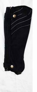 OEM Custom Genuine Leather Case Horse Riding <b>Half</b> <b>Chaps</b> Professional Cowhide Equestrian Leg Armor Gaiters Bags LHC-0037 - Product Image 3