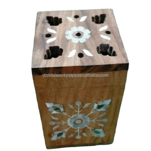 Brûleur d'encens élégant en bois coulé à la main en résine de nacre incrustée porte-bakhoor de qualité supérieure pour parfum de maison, ramadan - Product Image 1