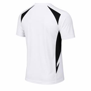 Casual Men's White Black Color Blocked <b>Raglan</b> Sleeve O-Neck Quick Dry Sporty T-Shirt Slim Fit Knitted 100% Polyester Daily Fit - Product Image 4