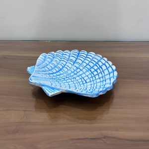 New design Aluminium Storage Tray with <b>Shell</b> Shape modern <b>Light</b> Green Golden Finish Textured Finish for Living Room - Product Image 4