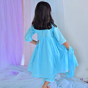 Wholesale Supply Girls Casual Long <b>Kurti</b> with Sky Color <b>Kurti</b> for Comfortable Daily Wear Top for All Seasons at Affordable Rate - Product Image 4