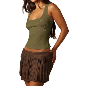 G00168S Primavera 2026, Nuevo Chaleco Sexy Vintage con Cuello Halter para Chicas, Spandex/Algodón - Product Image 2
