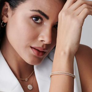 Yellow Gold Baguette Cut Lab Grown Diamond Tennis <b>Bangle</b> <b>Bracelet</b> - Product Image 5