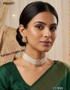 Elegant High Quality Brass Bridal Engagement Wedding Anniversary Party Gift Ethnic Fashion Rhodium Plated Zircon Choker <b>Set</b> - Product Image 4