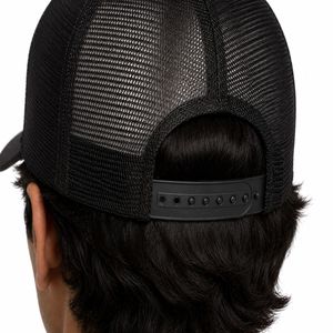 Casquette Trucker Unisexe Noire en Toile, 6 Panneaux, Réglable, Couleur Unie, Style Décontracté, 100% Coton, pour Adultes, Printemps - Product Image 5