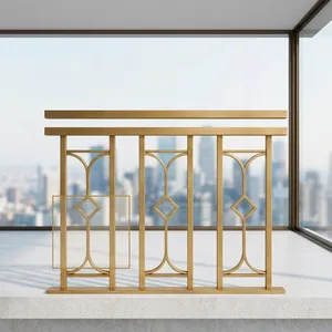 Barandilla Elegante de Latón y Acero Inoxidable con Acabado Decorativo para Escaleras, Balcones, Jardines y Hogares Modernos - Product Image 6