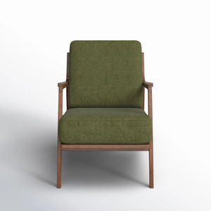 Modern Solid Wood Accent <b>Chair</b> with Upholstered Seat and Backrest, Fabric Lounge Armchair for Living Room, Bedroom and Hotel - Product Image 6