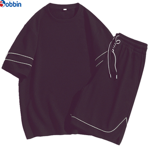 Custom New Fashion Summer Set With <b>Strips</b> shorts set Unisex Trendy Summer Men's Short Sleeve Suit Fashion Casual Sports Suit - Product Image 3