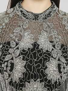 Veste de mariage en polyester 100% avec franges dorées perlées et col brodé, pour adulte - Product Image 4