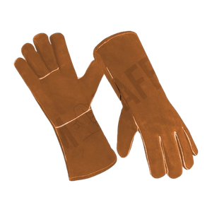 ถุงมือเชื่อมโลหะเกรดพรีเมียม หนังวัวแท้ บุผ้าฝ้ายขนแกะ ป้องกันการสั่นสะเทือน ทนความร้อน ป้องกันประกายไฟ - Product Image 3