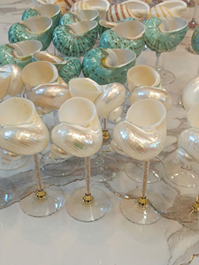 Copa de Vino de Cristal Hecha a Mano con Diseño de Concha Marina, Cristalería Decorativa de Lujo para Bodas, Hoteles, Restaurantes, Comedores de Alta Cocina y Decoración del Hogar - Product Image 1