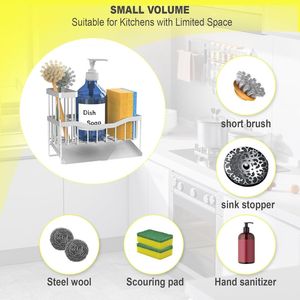 Organizzatore per Lavello in Acciaio Inox con Drenaggio Automatico, Porta Spugne e Spazzole Antiruggine per Pratico Stoccaggio in Cucina - Product Image 4