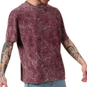 Camiseta al por mayor de algodón 100% con lavado ácido, estilo streetwear para hombre - Product Image 4