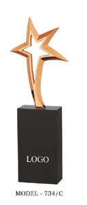 Star <b>Trophy</b> Award 734 Series Gold Silver Rose Gold Base with Logo Display Model A B C - Product Image 5