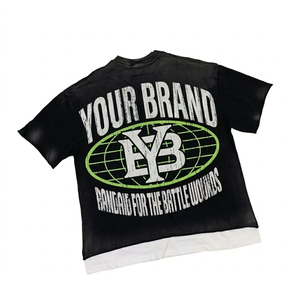 Camiseta de Algodón 100% de Alta Calidad para Hombre, Estilo Vintage con Lavado Ácido, Hombros Caídos, Personalizada con Logotipo, Talla Grande, Streetwear - Product Image 2