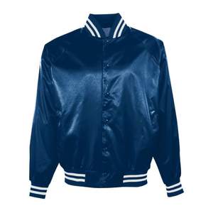 Pakistan Made Winter Men's Baseball Varsity Jacket Custom Satin <b>Stand</b> Breathable Windproof Cartoon Silk Screen Printed Letters - Product Image 2