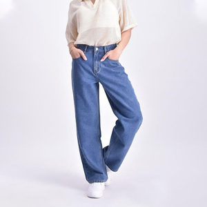 Pantalon en jean déchiré taille haute coupe droite en coton, coupe ample, délavé, respirant, séchage rapide, décontracté, hiver, unisexe - Product Image 4