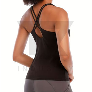 เสื้อกล้ามรัดรูปทรง Racerback สำหรับผู้หญิง คอกลม แขนกุด เหมาะสำหรับออกกำลังกาย โยคะ แห้งเร็ว ชุดออกกำลังกาย - Product Image 2
