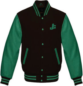 Veste varsity en laine vintage pour homme, lavée, bicolore, avec manches en cuir, respirante et chauffante - Product Image 5