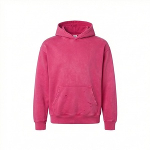 Sweat à capuche homme personnalisé OEM, imprimé, uni, délavé à l'acide, effet vintage, délavé soleil, épais, streetwear, pour l'hiver - Product Image 1