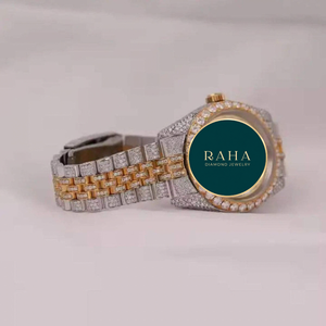 นาฬิกาข้อมือ RAHA Diamond Jewelry หรูหรา ตัวเรือนสแตนเลสสตีล ระบบจักรกล ขนาด 41 มม. หน้าปัดอนาล็อก ตัวล็อคแบบผีเสื้อ แฟชั่นสำหรับทุกเพศ กันน้ำได้ 3BAR - Product Image 3