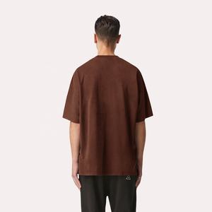 Haute qualité 340gsm 100% coton Super lourd unisexe surdimensionné goutte épaule essentiel solide manches T-shirt pour hommes femmes - Product Image 2