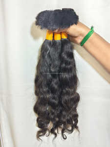 Natural Deep Wave Raw Bulk Indian <b>Hair</b> <b>Braiding</b> Virgin Remy <b>Hair</b> <b>Extensions</b> 100% Unprocessed Wholesale 100g Single Weft 12A - Product Image 5