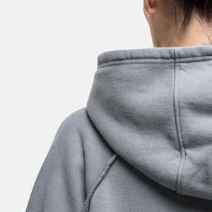 Conjunto de Sudadera Corta con Capucha Gris para Mujer, Pantalones Deportivos Largos, Casual, 2 Piezas, Felpa, Corte Holgado, para Todas las Temporadas, Tejido de Algodón - Product Image 4
