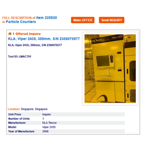 KLA Tencor Viper 2435 - อุปกรณ์และอะไหล่เซมิคอนดักเตอร์ระดับโลกที่เชื่อถือได้ - Product Image 5
