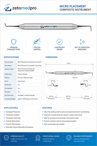 Instrumento Dental Premium de Microcolocación de Composite, Instrumento Restaurador de Acero Inoxidable OEM Zetomed Pro - Product Image 3