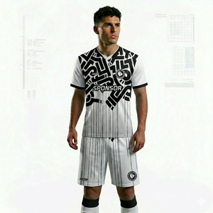 Heat-Transfer Printed Soccer Uniform Set Custom Football Jersey <b>Shorts</b> High Performance Unisex Adult 100% <b>Polyester</b> Sportswear - Product Image 4