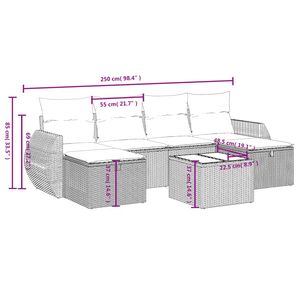 Conjunto de Sofás Modulares Grandes de Ratán Sintético Negro para Jardín - Product Image 4