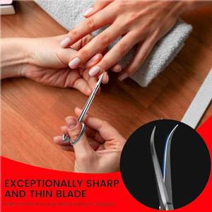 Ciseaux à ongles en acier inoxydable avec lame droite et tranchante, manche rond, durables pour adultes, pour la manucure - Product Image 3