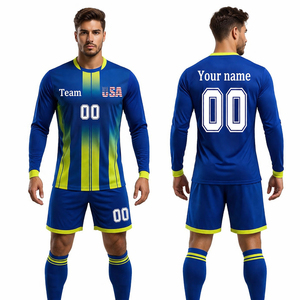 Custom Long Sleeve Football Uniform Set Custom Soccer Jersey <b>Kit</b> Men Team Wear Quick Dry Training Sportswear - Product Image 1