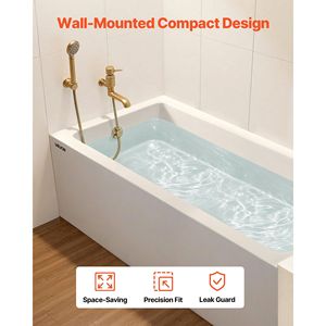 Vasca da bagno contemporanea in acrilico da incasso 54'' x 30'' con scarico a destra e foro di troppopieno, grande, 30'' contemporanea in acrilico da incasso - Product Image 5