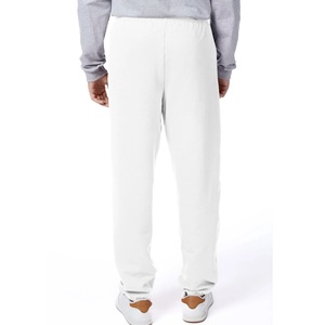 <b>Men's</b> <b>White</b> Cotton Sweatpants Elastic Waist Casual Joggers Midweight Plain Dyed Autumn Wear - Product Image 3