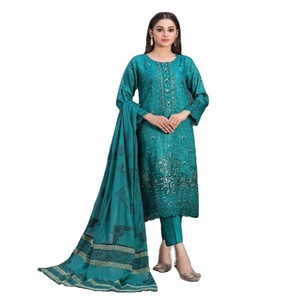 Costumes Panjabi pour femmes-Salwar Kameez Viscose 3 Pièces Brodé Ethnique Design Moderne Quotidien/Fête Porter Couture Personnalisée - Product Image 1