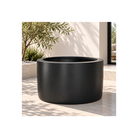 Pot Tanaman Taman Rustic Fiberglass Kustom Dengan Efek Batu Organik, Pot Bunga Warna Alami Untuk Desain Lanskap Luar Ruangan