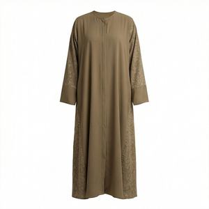 Diseños de Vestidos Abaya, Ropa Étnica Islámica, Abaya para Musulmanas, Abertura Frontal, Mangas Holgadas con Estampado, Color Personalizado, Nuevo - Product Image 1