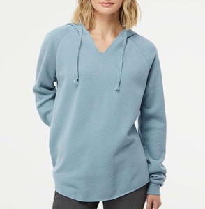 <b>Women</b>’s Light Blue Pullover Hoodie Casual Long Sleeve <b>V</b> <b>Neck</b> Hooded <b>Sweatshirt</b> Soft Comfortable Lightweight Everyday Wear - Product Image 3
