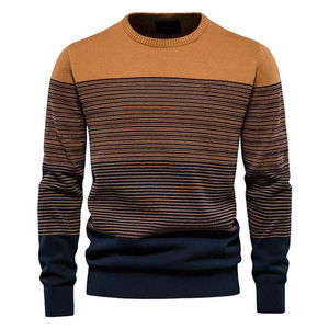 Pull-over en tricot chaud pour homme, livraison rapide, tendance, rayé, fournisseur OEM, vente en gros, expédition rapide - Product Image 3