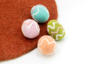 Wholesale Handmade Wool Felt Striped <b>Easter</b> Egg <b>Ornaments</b> for Decorations, Egg Hunt and Seasonal Craft Supply - Product Image 5