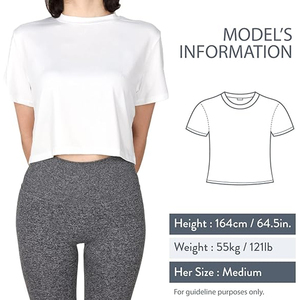 Camiseta Corta Oversize de Algodón para Mujer, Estilo Urbano Holgado con Hombros Caídos, Estampado Personalizado - Product Image 6