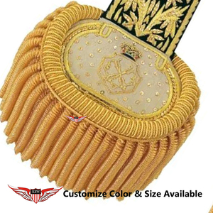 Epaulettes de Flecos con Bordado Ecológico Estilo Vintage KEW Premium Gold Bullion, Personalizables para Uso Ceremonial - Product Image 3