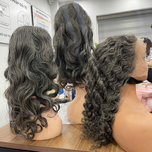 Perruque en cheveux humains, couleur gris naturel, best-seller, perruque à fermeture en dentelle au milieu, bouclée, pour femmes, style doux, cheveux bruts, fournisseur de cheveux - Product Image 6