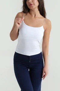 <b>Women's</b> <b>Black</b> Halter <b>Tank</b> <b>Top</b> Plus Size Regular Length Knitted Polyester Casual Autumn Breathable Eco-Friendly Quick Dry <b>Top</b> - Product Image 2