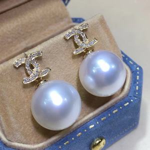 Pendientes Largos de Plata de Ley 925 de Alta Gama, Comparables a Perlas Naturales Blancas Australianas de 11-12 mm - Product Image 3