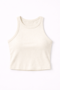 Débardeur court côtelé respirant et sexy pour femme – en polyester/coton/spandex écologique 260g, anti-boulochage - Product Image 4