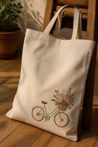Sac fourre-tout en coton fait main avec motif papillon brodé pour un usage quotidien - Product Image 4