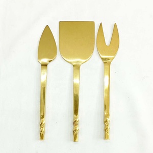 New Good quality stainless steel Matt cheese Slicer set Stainless Steel Gold Plated Cheese Tools With Bold <b>Marble</b> Handle - Product Image 3